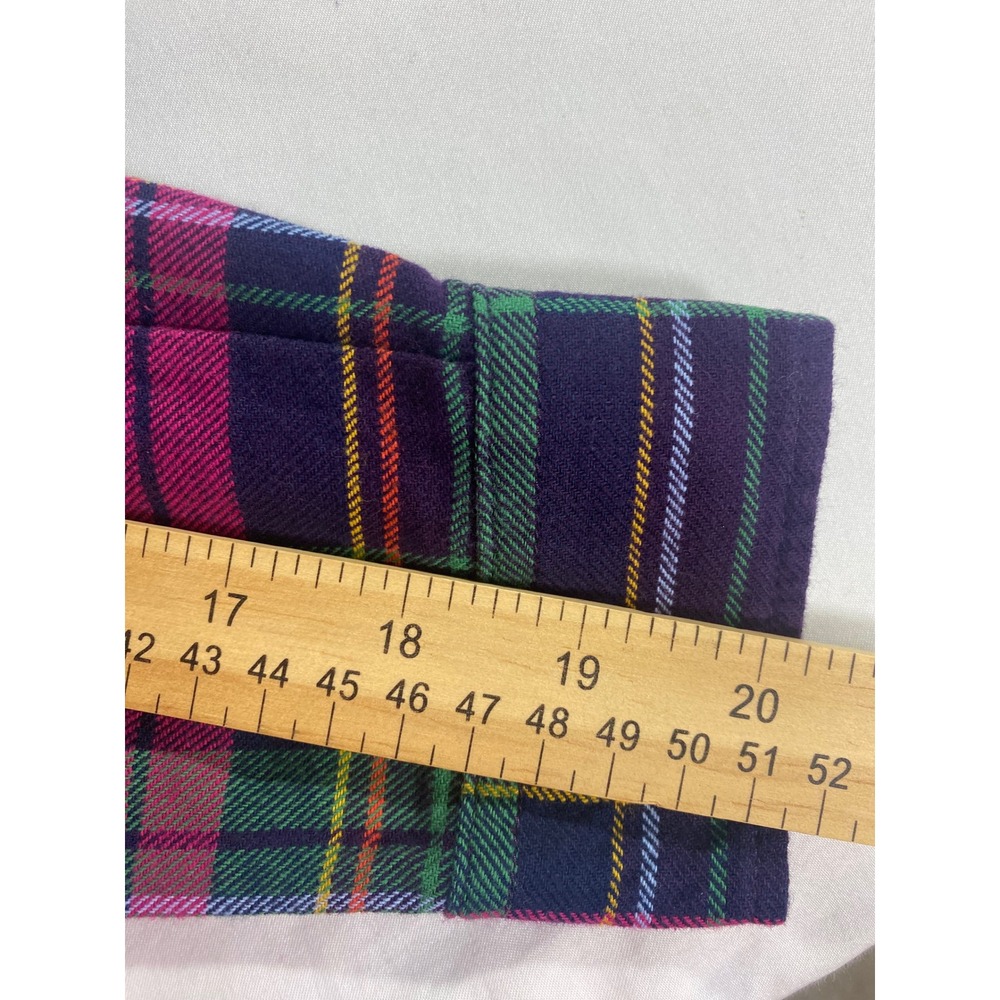 Gap Kids Flannel Shirt Kids Size L (10) Purple Plaid New Long Sleeve Button Down - Picture 7 of 9